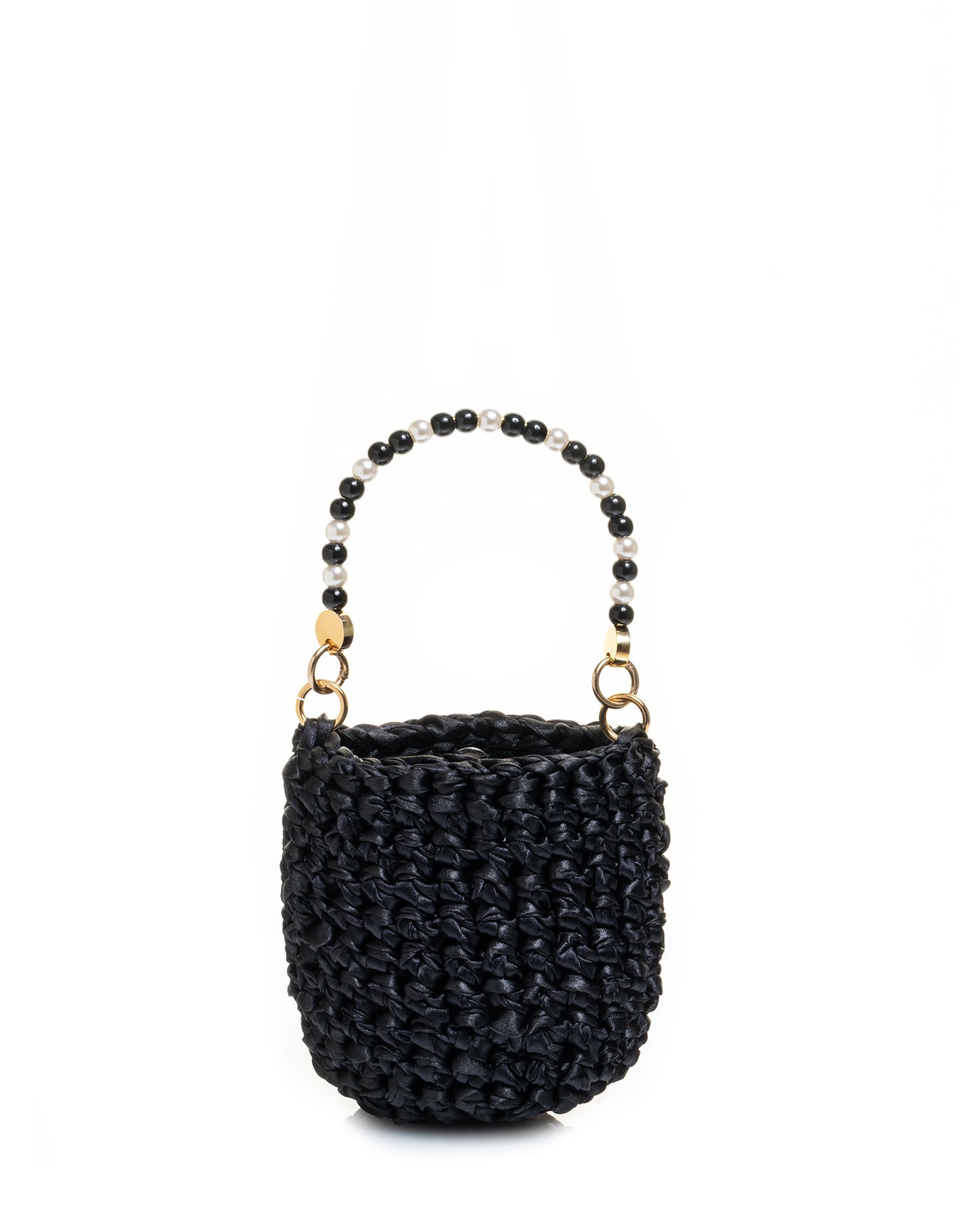 Crochet Asa Rígida con Perlas y Cadena Negro