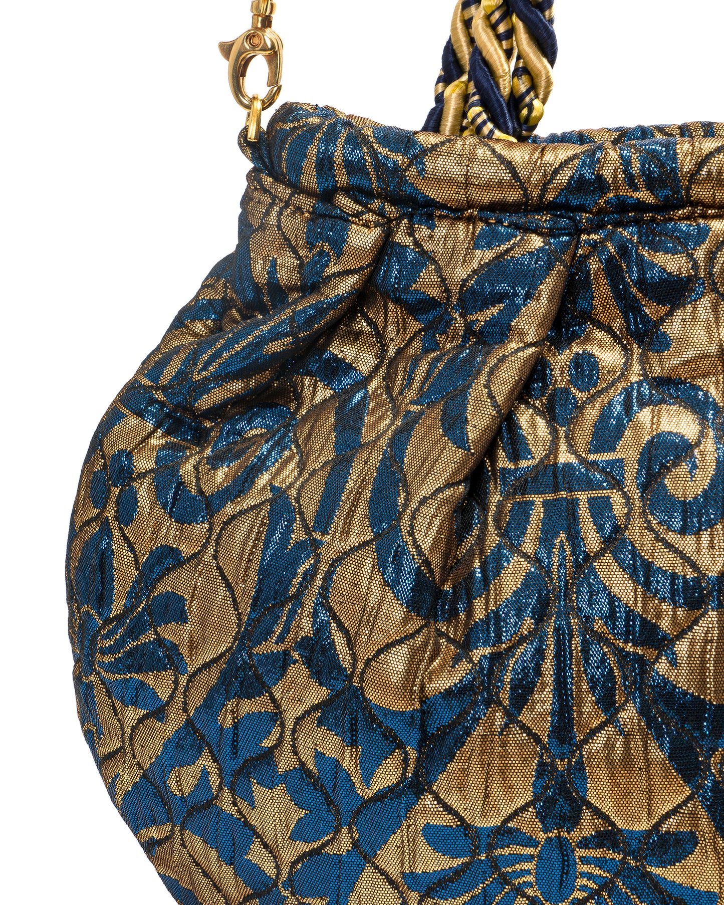 Brocado Azul y Dorado