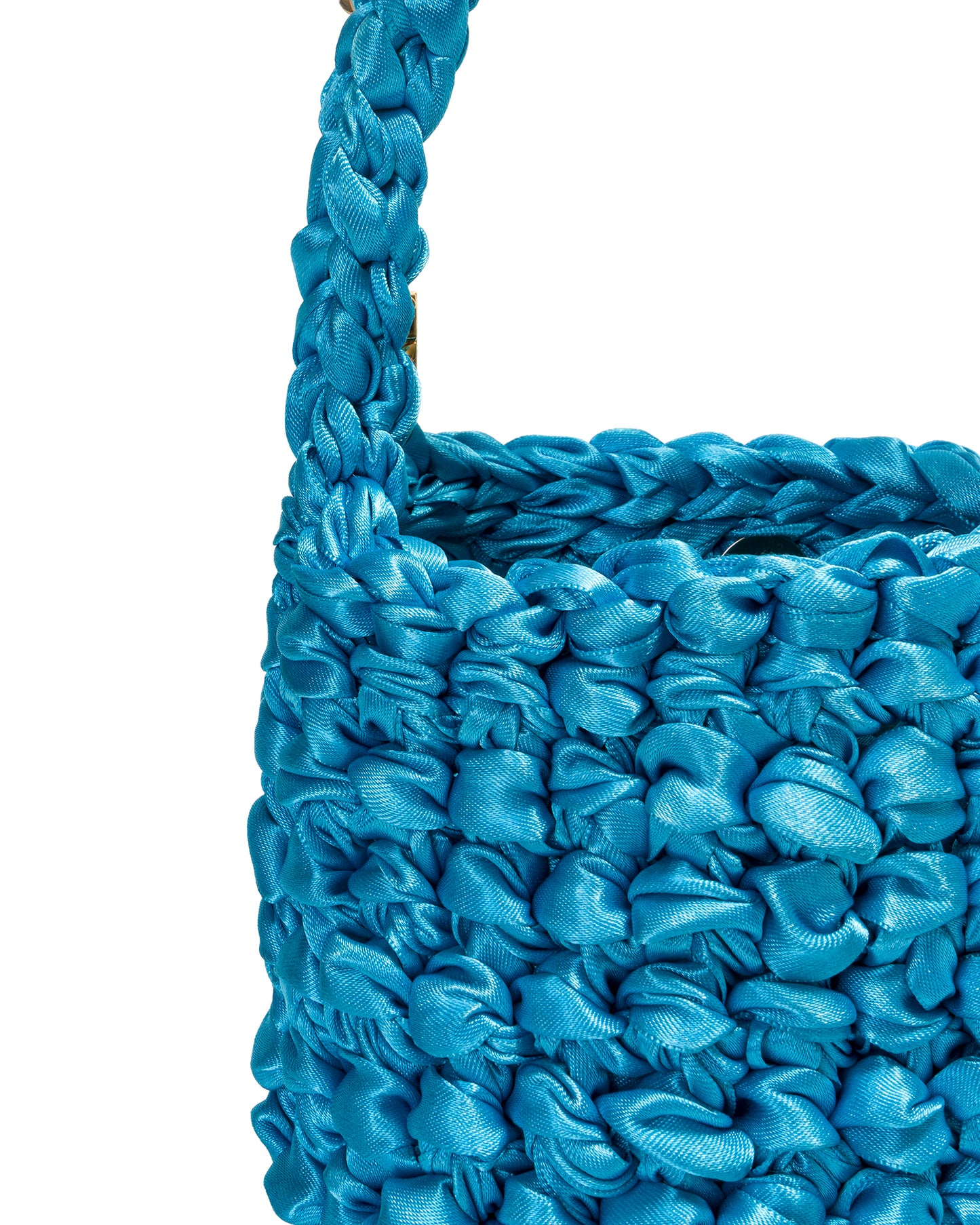 Crochet Asa Corta Doble y Cadena en Azul Aguamarina