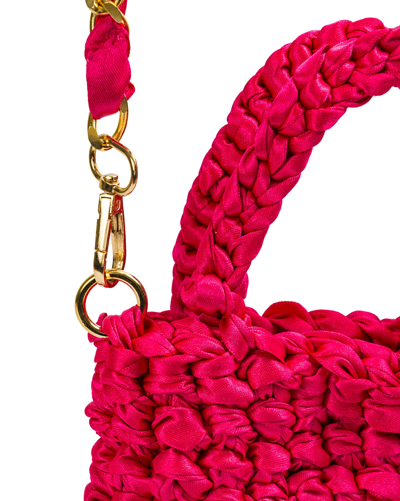 Crochet Asa Corta Doble y Cadena en Fucsia