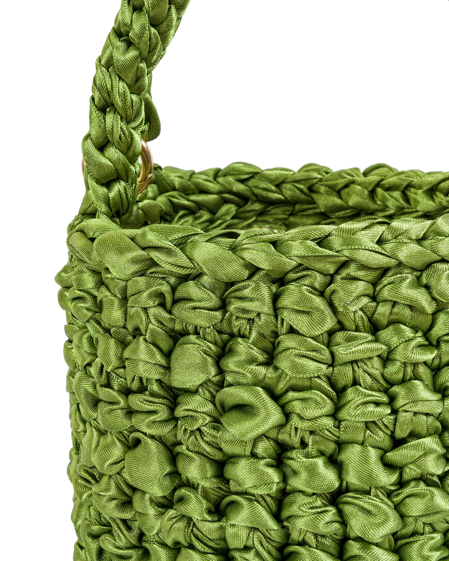 Crochet Asa Corta y Cadena en Verde Hoja