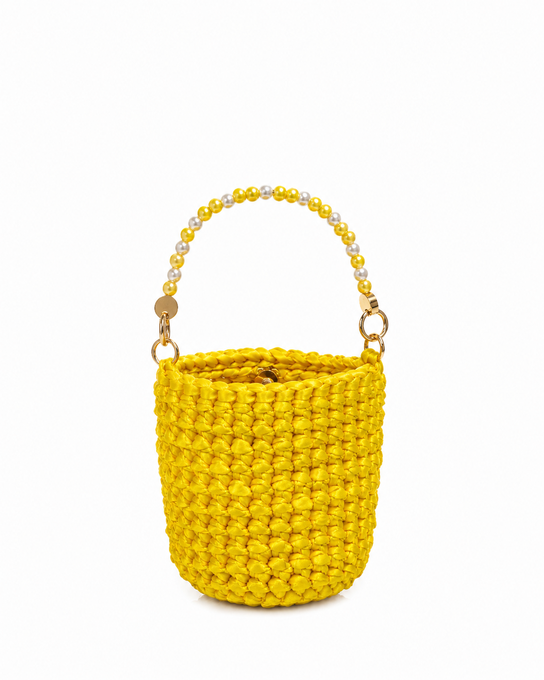Asa Rígida con Perlas y Cadena en Amarillo Sol