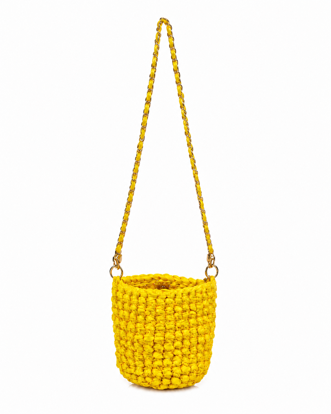 Asa Rígida con Perlas y Cadena en Amarillo Sol
