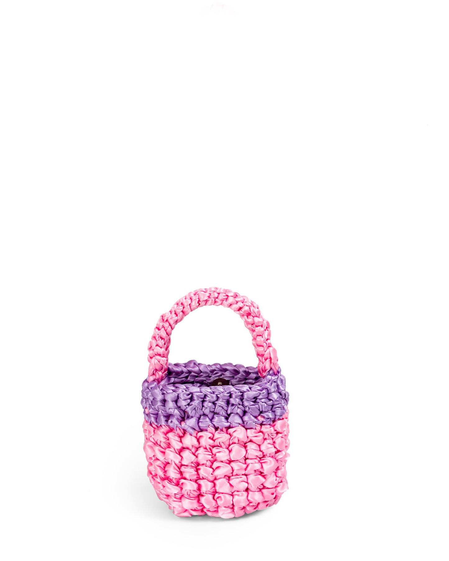 Crochet Pequeño Asa Corta y Larga Tejidas en Rosa y Lila