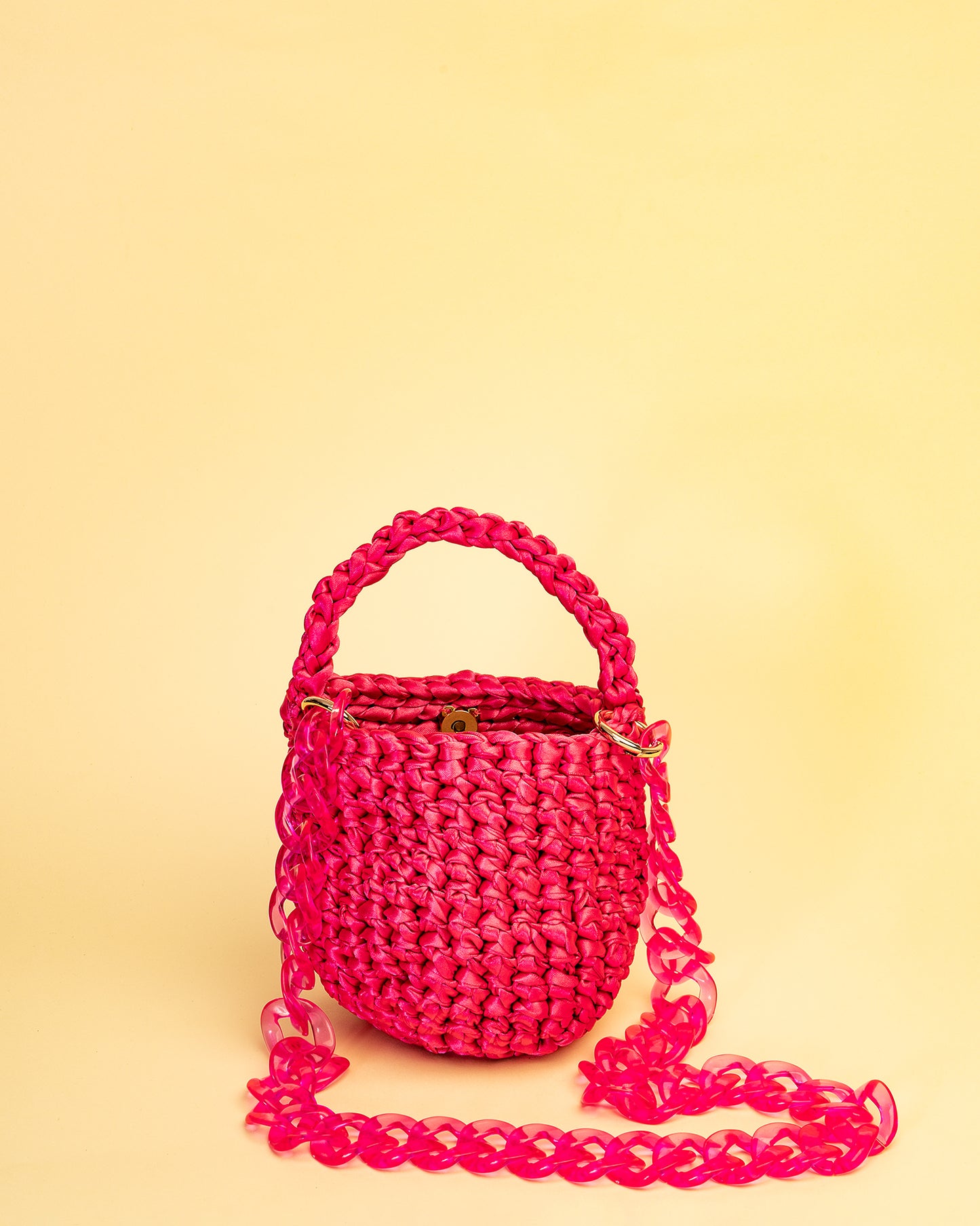 Crochet Asa Corta y Cadena Acrílica en Fucsia Claro