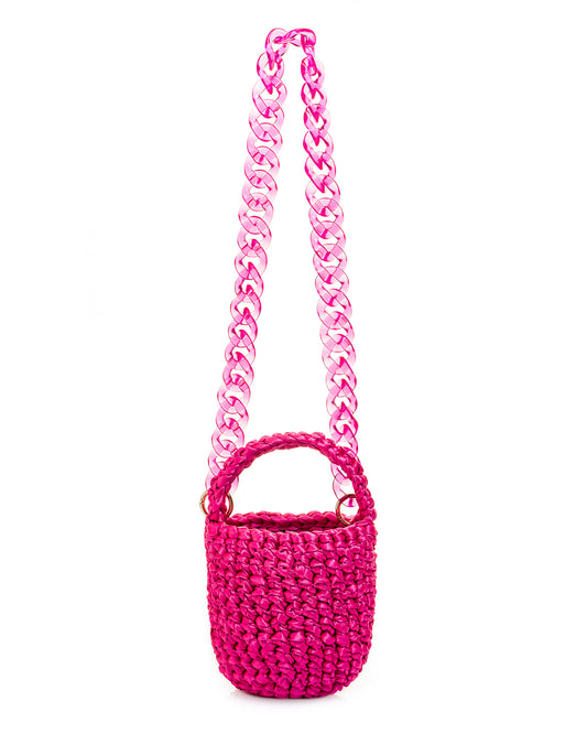 Crochet Asa Corta y Cadena Acrílica en Fucsia Claro