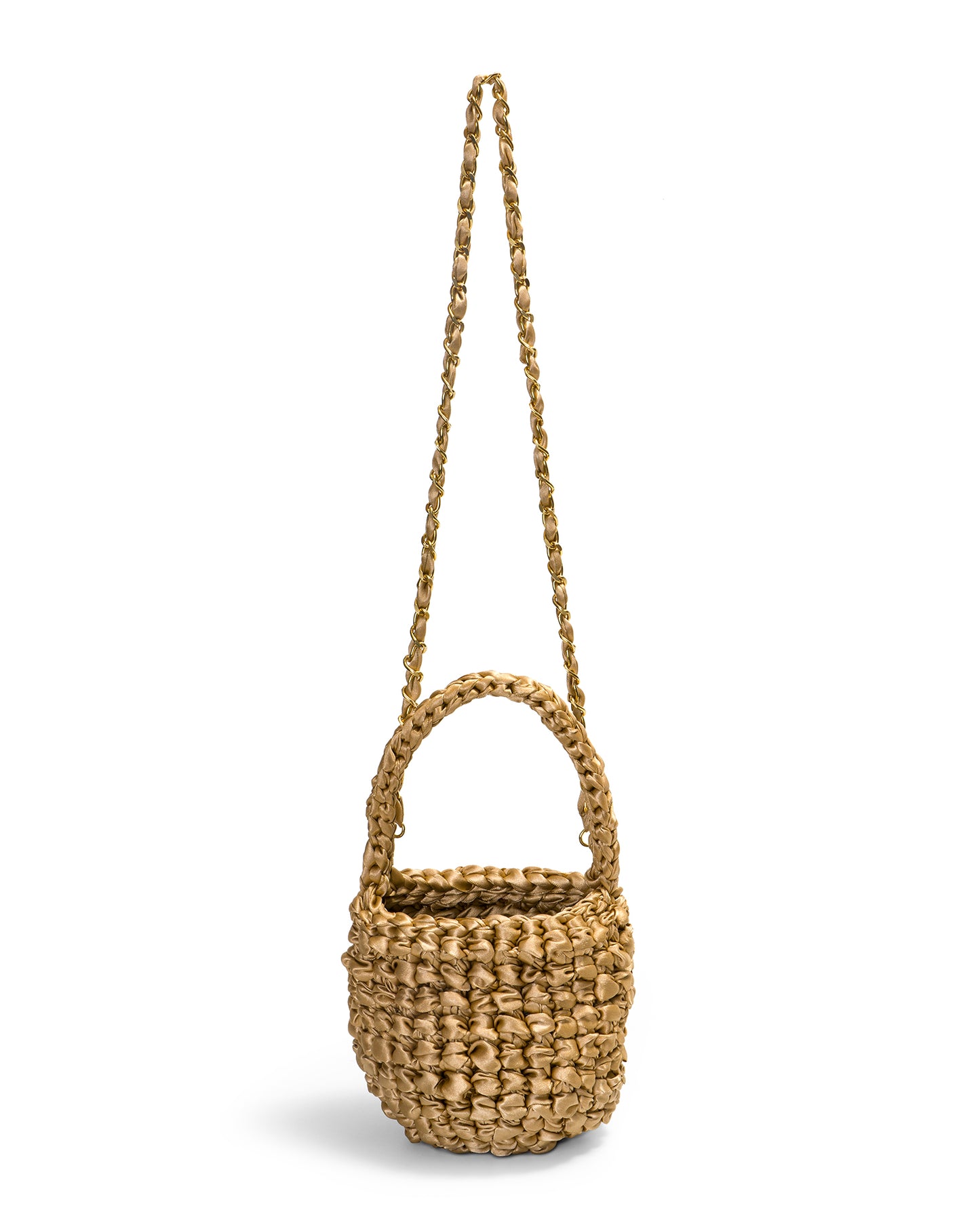 Crochet Asa Corta y Cadena en Dorado Profundo