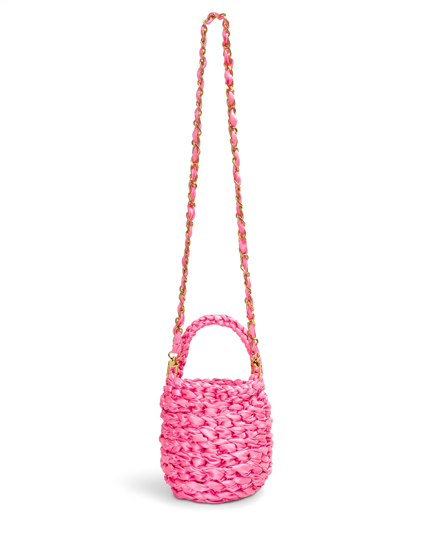 Crochet Asa Corta y Cadena en Rosado Intenso