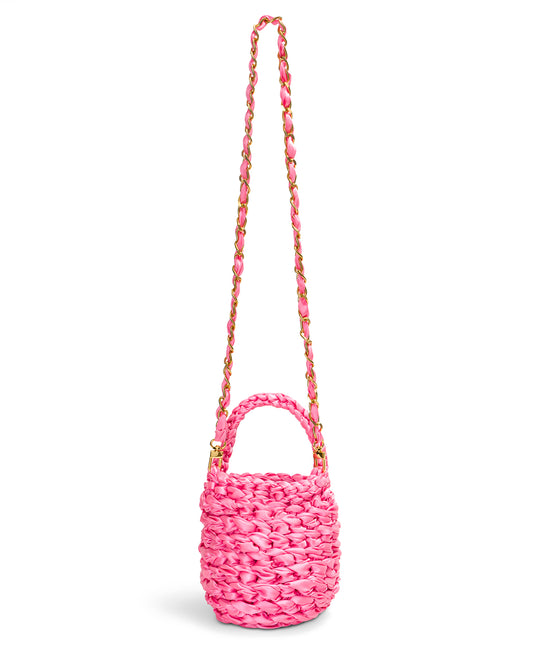 Crochet Asa Corta y Cadena en Rosado Intenso