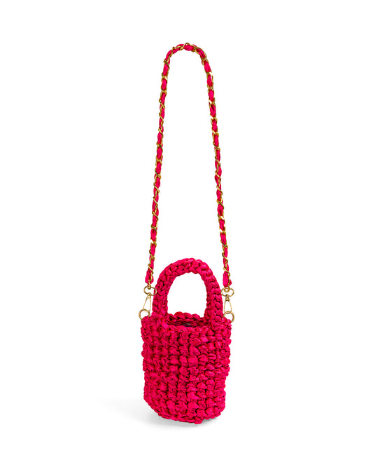 Crochet Asa Corta Doble y Cadena en Fucsia