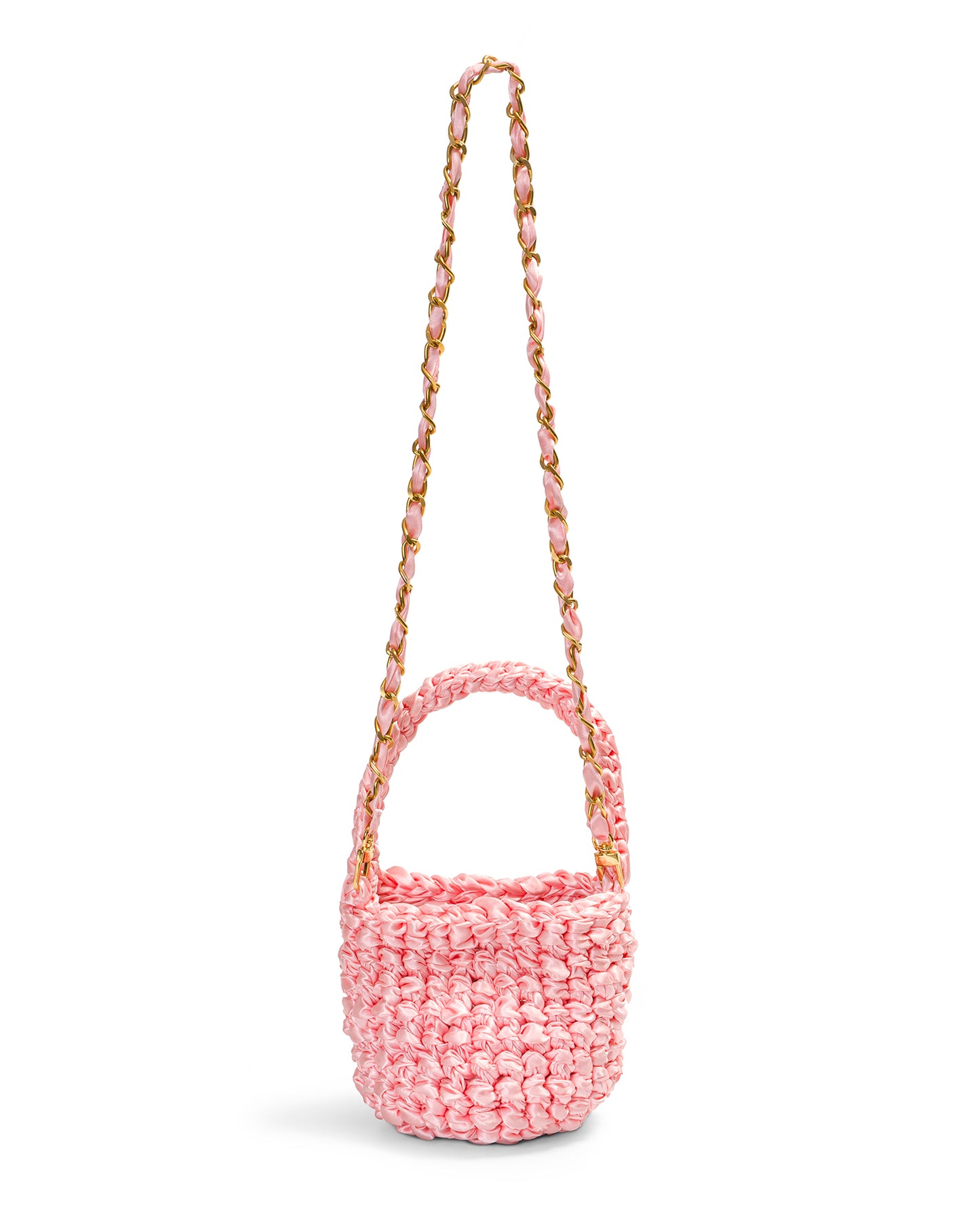 Crochet Asa Corta y Cadena en Rosa Pálido