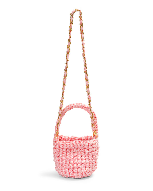 Crochet Asa Corta y Cadena en Rosa Pálido