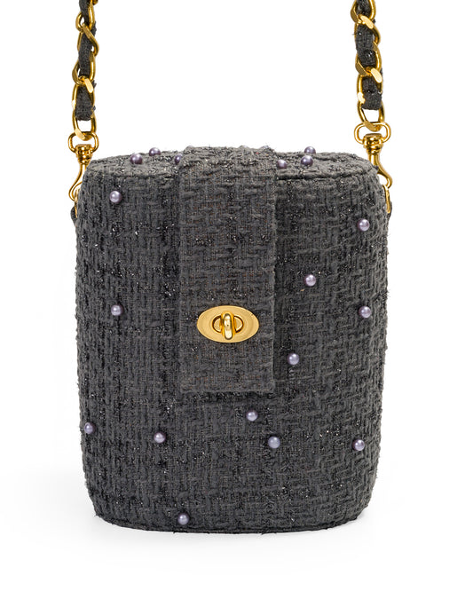 Trunk Bag in Grey Tweed
