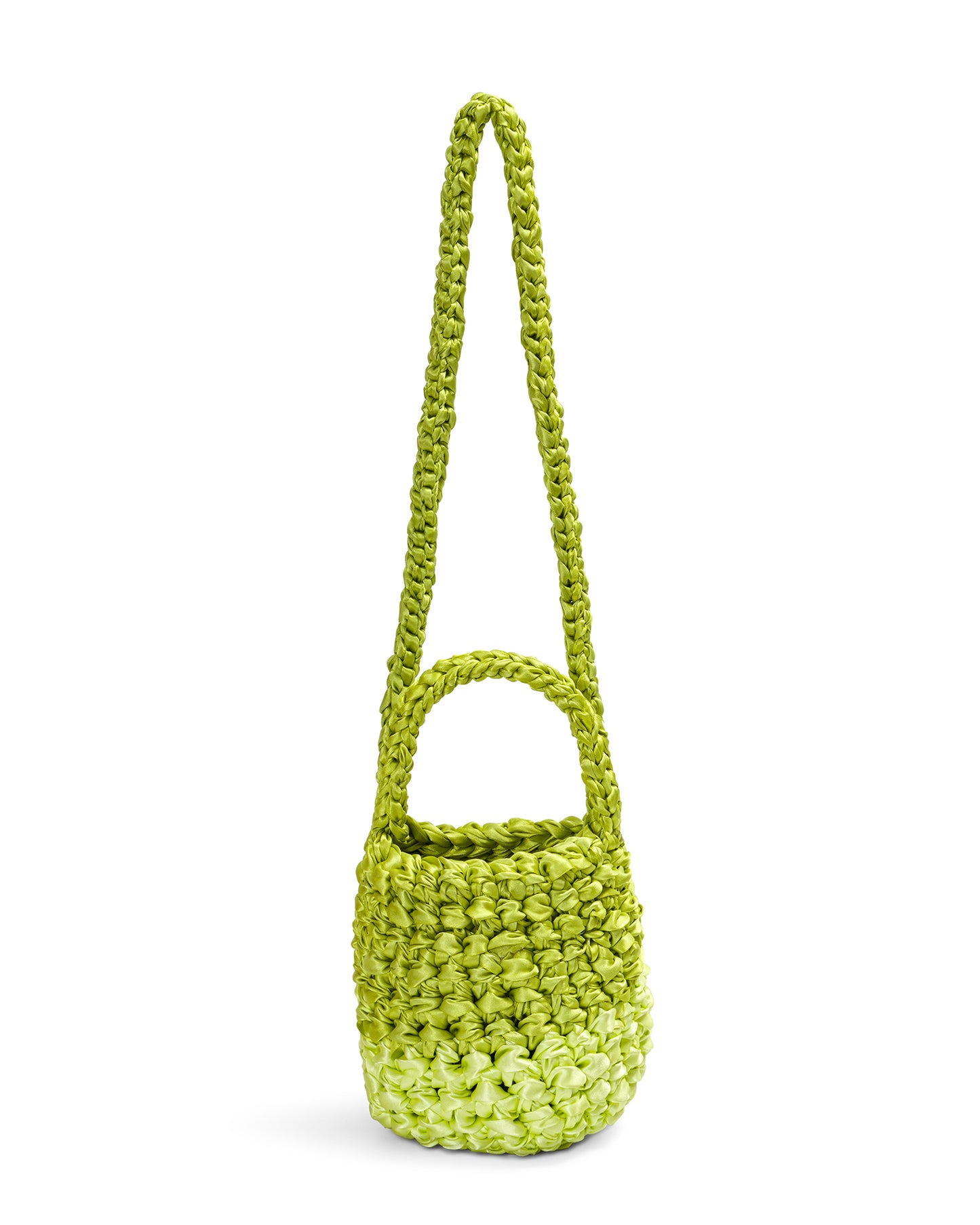 Crochet Asa Corta y Larga Tejidas en Verde Manzana Degrade