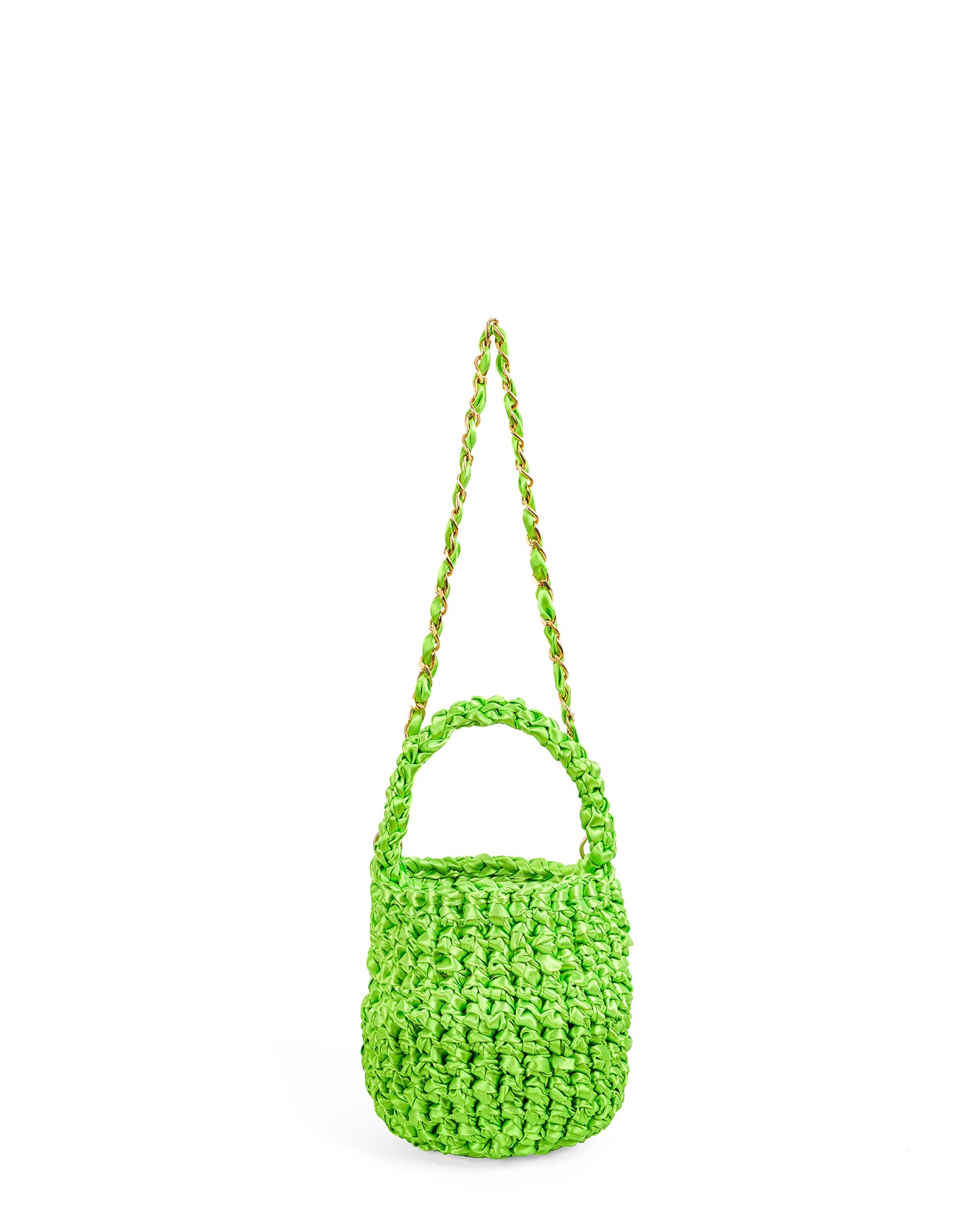 Crochet Asa Corta y Cadena en Verde Limón