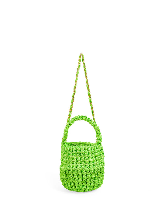 Crochet Asa Corta y Cadena en Verde Limón