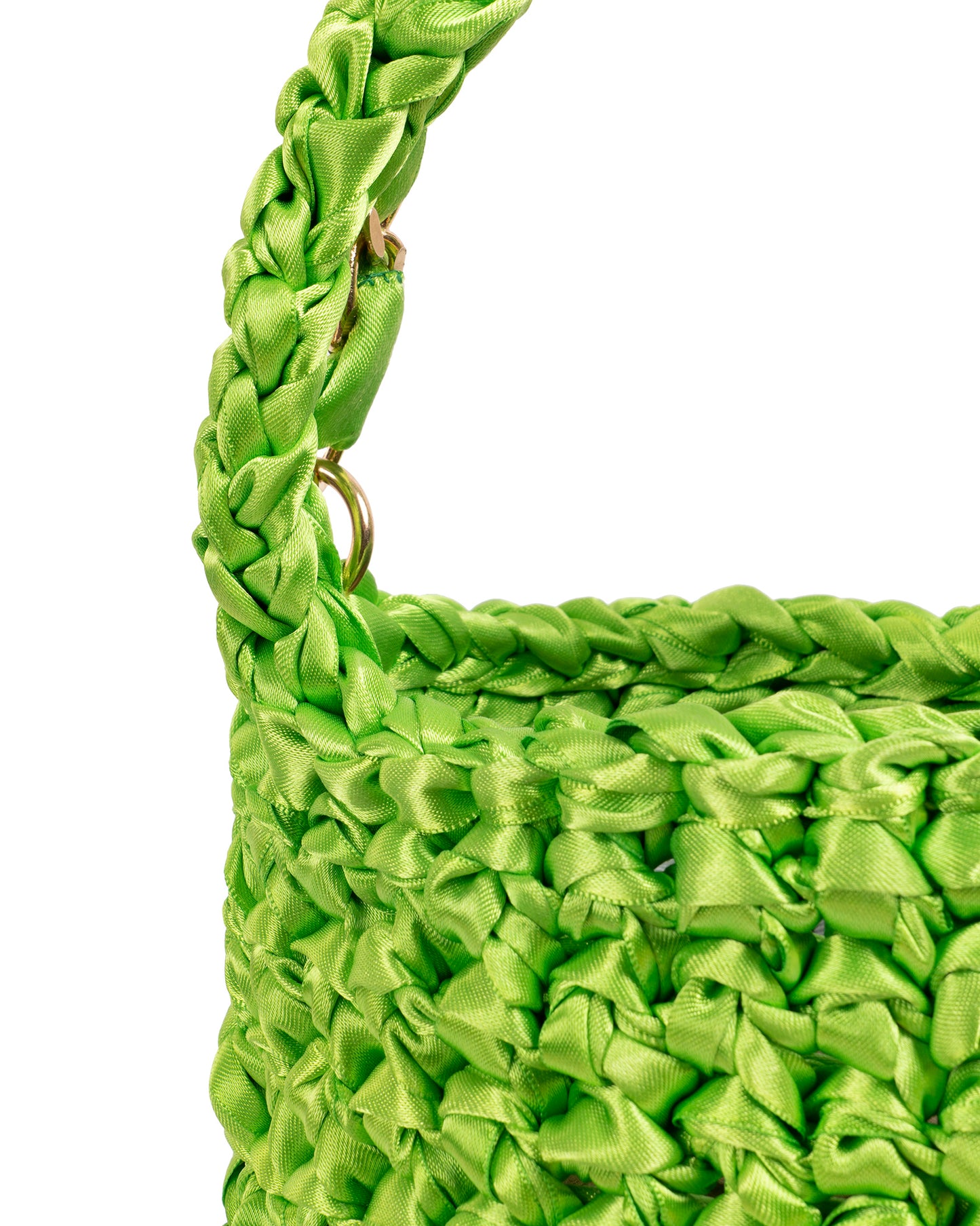 Crochet Asa Corta y Cadena en Verde Limón