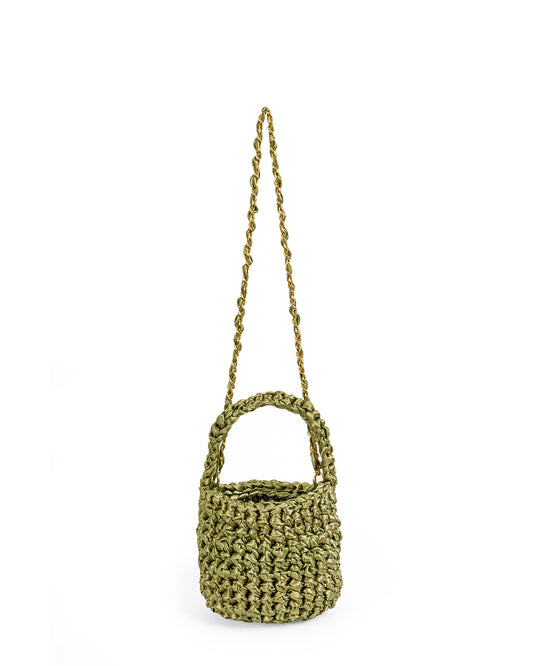 Crochet Asa Corta y Cadena en Verde Oliva