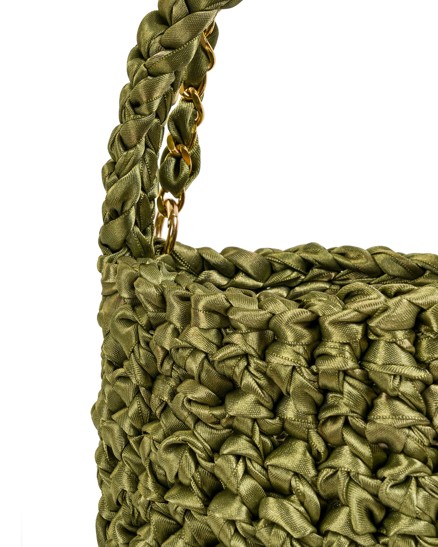 Crochet Asa Corta y Cadena en Verde Oliva