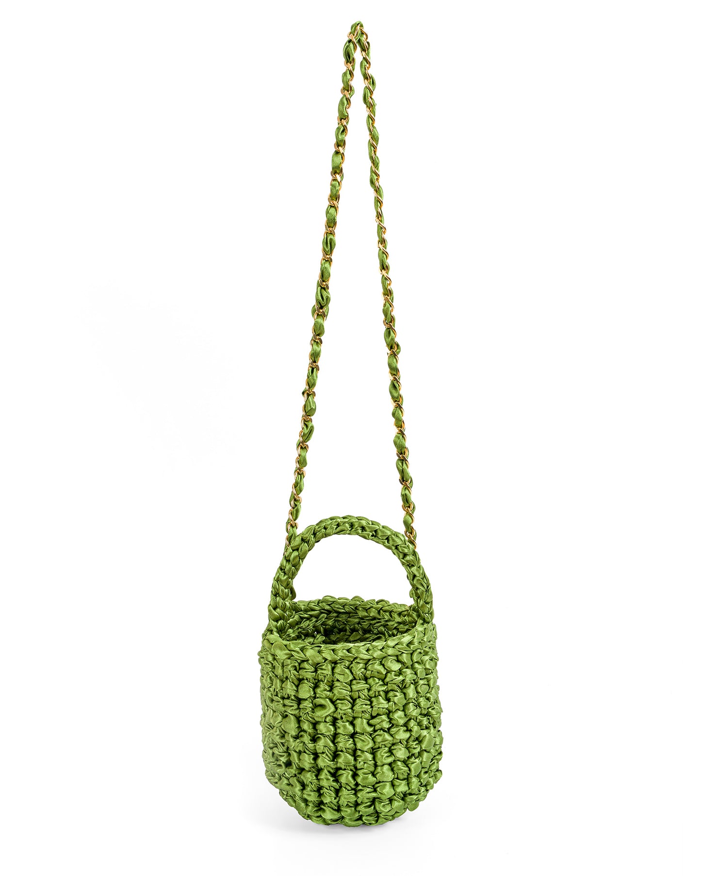 Crochet Asa Corta y Cadena en Verde Hoja